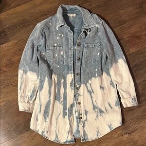 Peach Love California Blue Corduroy Shirt